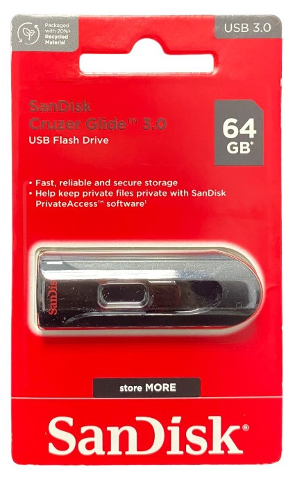 3.0 USB флеш накопитель SanDisk CZ600 Cruzer Glide 64GB (SDCZ600-064G-G35) черный