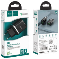 Сетевое зар. устр. Hoco N3 1USB, QC3.0 18W черное