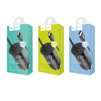 Автомобильное заряд. устр. Hoco Z17 1USB 3.1А с шнуром Lightning, черное