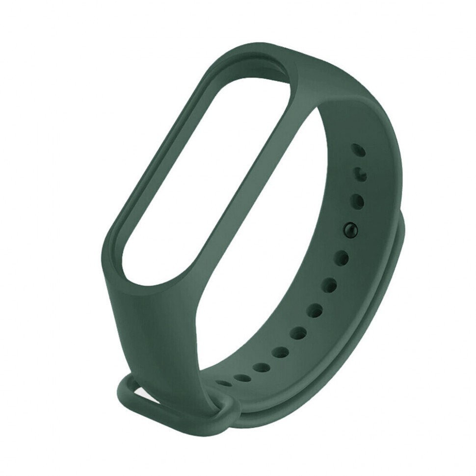 Ремешок для Xiaomi Mi Band 3/4 силиконовый тёмно-зеленый