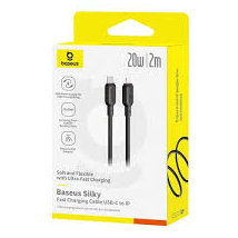 Кабель-зарядка Type-C на Lightning Baseus Silky Series 20W 2м (P10377700113-01) черный