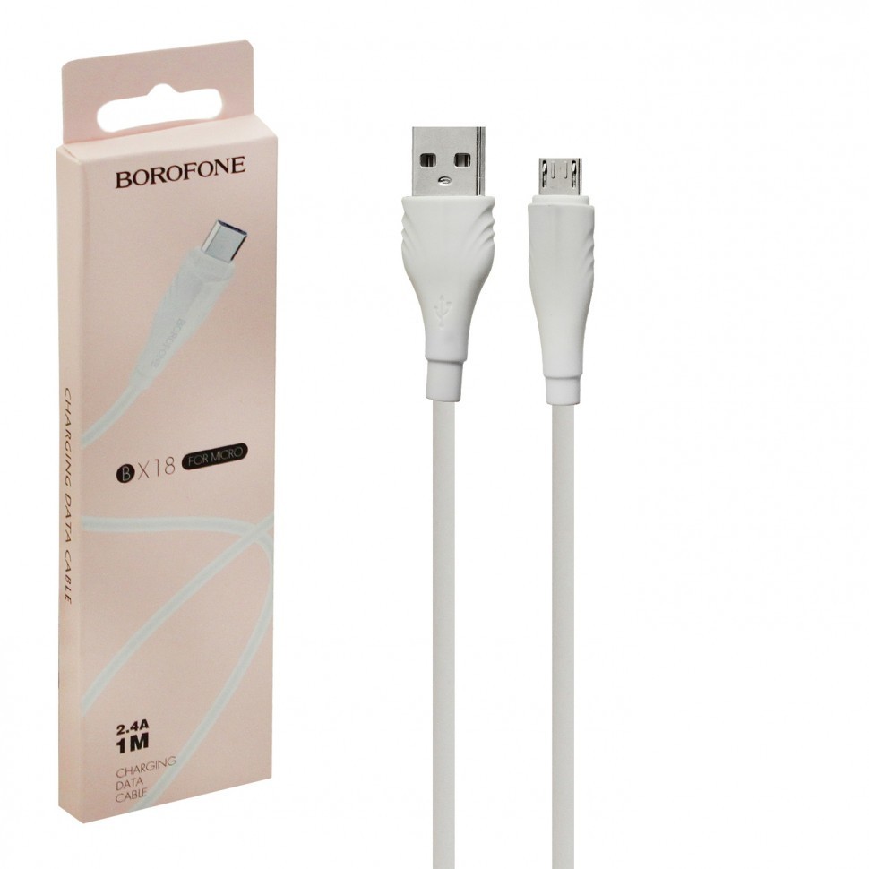 Usb Кабель-зарядка Micro Borofone BX18 Optimal 2.4A 1м белый