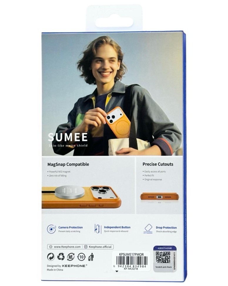Накладка для i-Phone 17 Pro Max Keephone Sumee Non-Yellowing MagSnap оранжевая