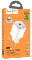 Сетевое зар. устр. Hoco N40 1C 20W белое