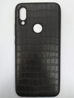 Накладка для Xiaomi Redmi 7 силиконовая под кожу чёрный