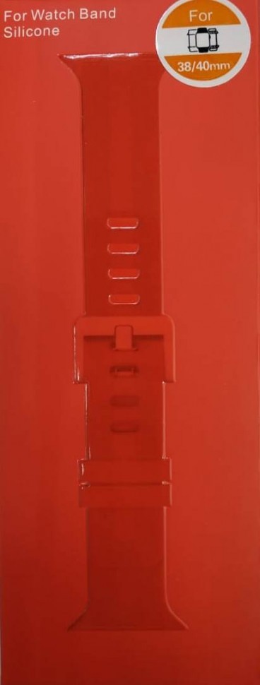 Сменный браслет силиконовый для Apple Watch 38mm с застежкой в коробке красный