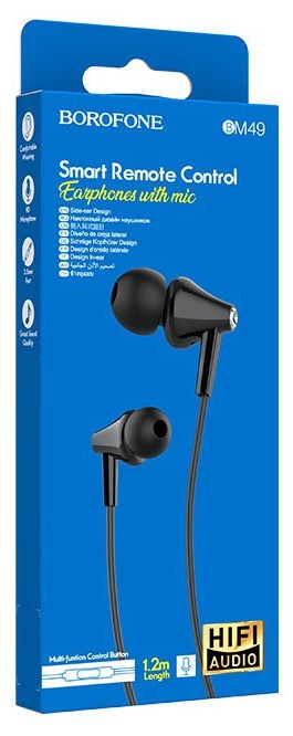 Наушники с микрофоном Borofone BM49 Player 1.2м черные