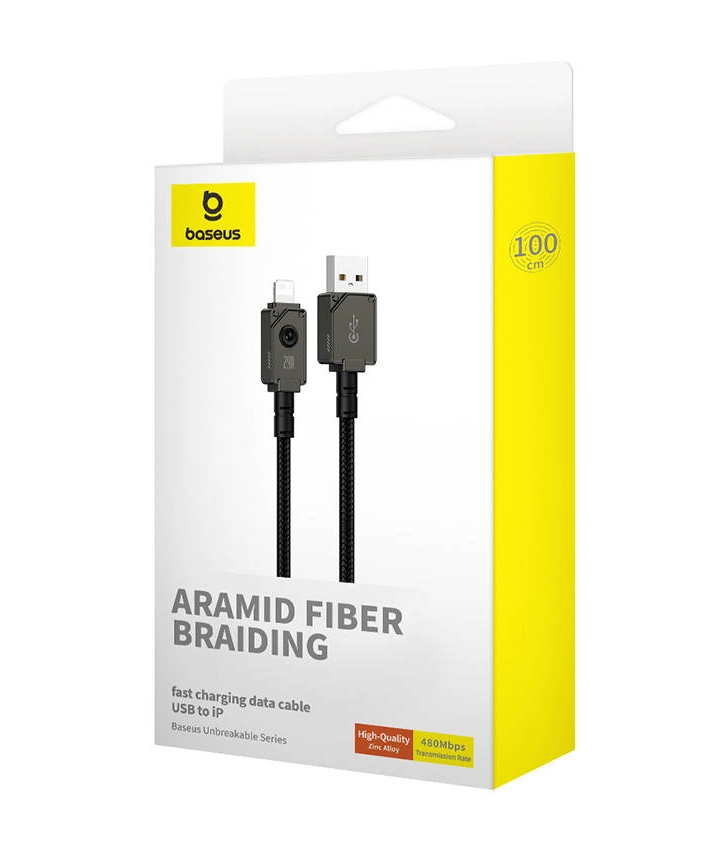 Usb Кабель-зарядка Lightning Baseus Unbreakable 2.4A 1м (P10355802111-00) cluster black