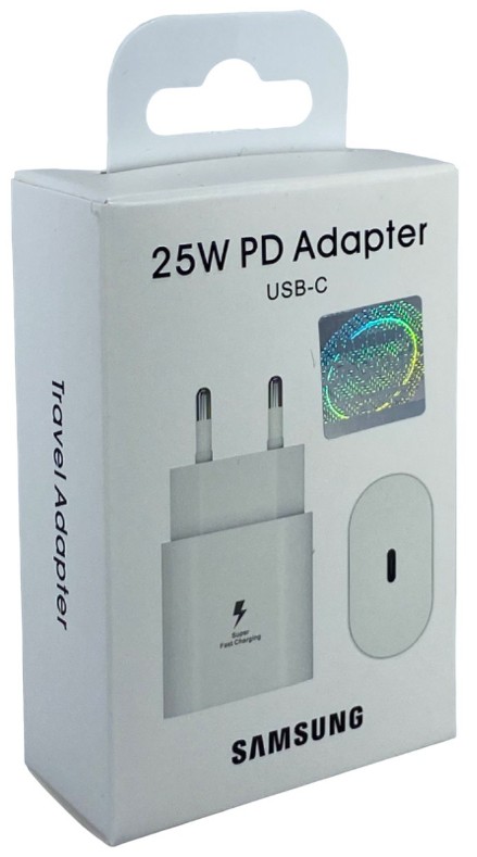 Сетевое зар. устр. для Samsung 25W TYPE-C в упаковке белое (High copy)