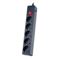 Сетевой фильтр Perfeo Power+ (PF-PP-5/1,8-B) 1.8м/5 розеток черный