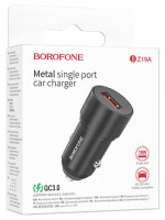 Автомобильное заряд. устр. Borofone BZ19A 1USB QC3.0 18W черное