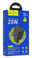 Сетевое зар. устр. Hoco N55 2USB/2С 20W черное