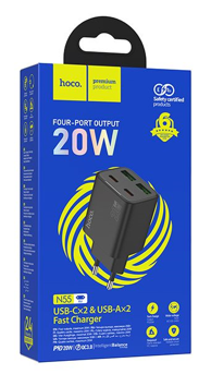 Сетевое зар. устр. Hoco N55 2USB/2С 20W черное