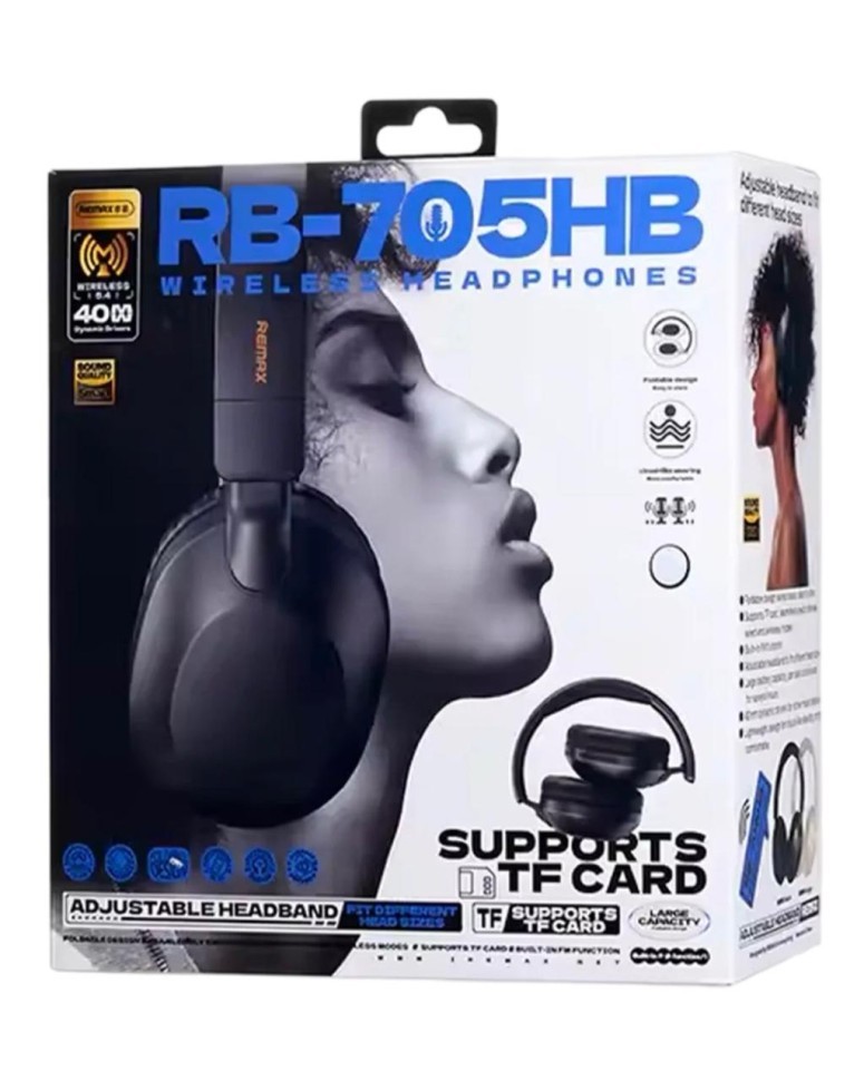 Стереонаушники Bluetooth полноразмерные Remax RB-705HB BT5.4 черные