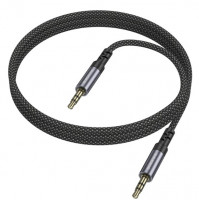 Аудиокабель AUX 3.5мм Borofone BL24 1м тканевый серый