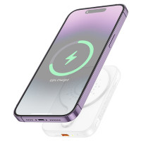Powerbank с беспроводной зарядкой Hoco J117 Magnetic Wireless 5000mAh 20W белый