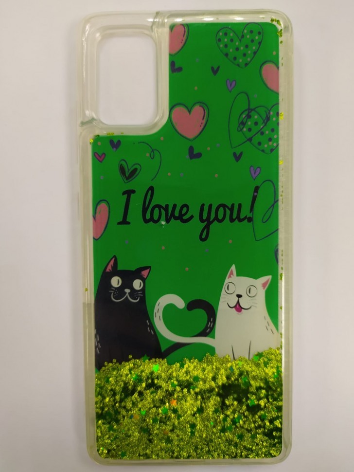 Накладка для Samsung galaxy A31 переливающийся с рисунками