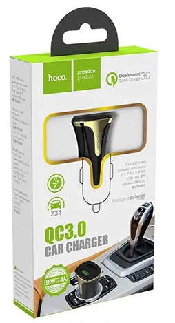 Автомобильное заряд. устр. Hoco Z31 2USB 3.4A черное