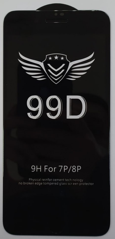 Защитное стекло для i-Phone 7 Plus/8 Plus 99D чёрное