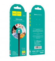 Usb Кабель-зарядка Micro Hoco X53 Angel 2.4A 1м плоский силиконовый черный