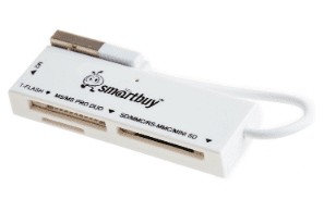 Картридер Smartbuy 717, USB 2.0 - SD/microSD/MS/M2, (SBR-717-W) белый