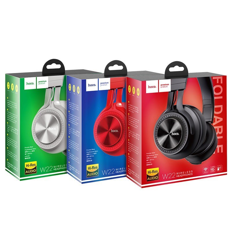 Стереонаушники Bluetooth полноразмерные HOCO W22 Talent sound V4.2 серый