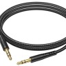 Аудиокабель AUX 3,5mm Hoco 1m UPA24 тканевый черный