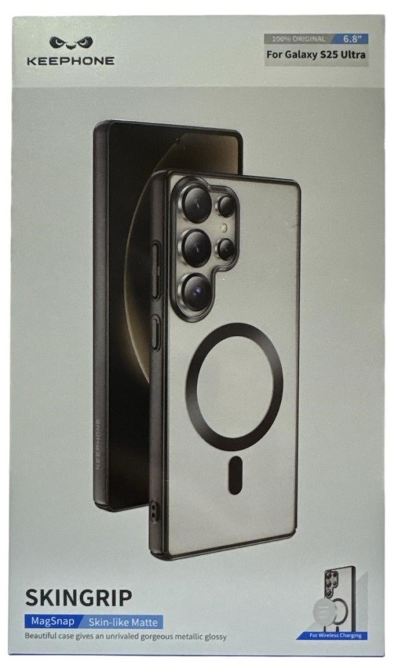Накладка для Samsung Galaxy S25 Ultra Keephone SkinGrip MagSnap прозрачный черный