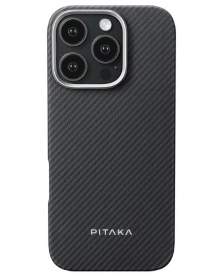 Накладка для i-Phone 16 Pro 6.3" Pitaka Ultra Slim Case&Grip 3 черно-серая