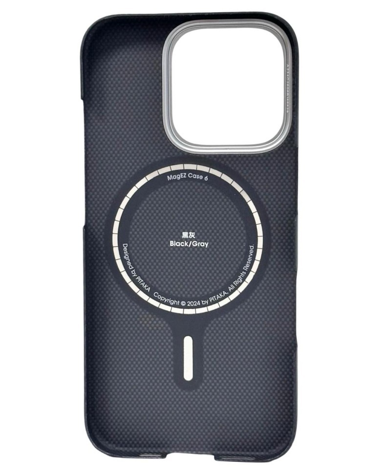 Накладка для i-Phone 16 Pro 6.3" Pitaka Ultra Slim Case&Grip 3 черно-серая