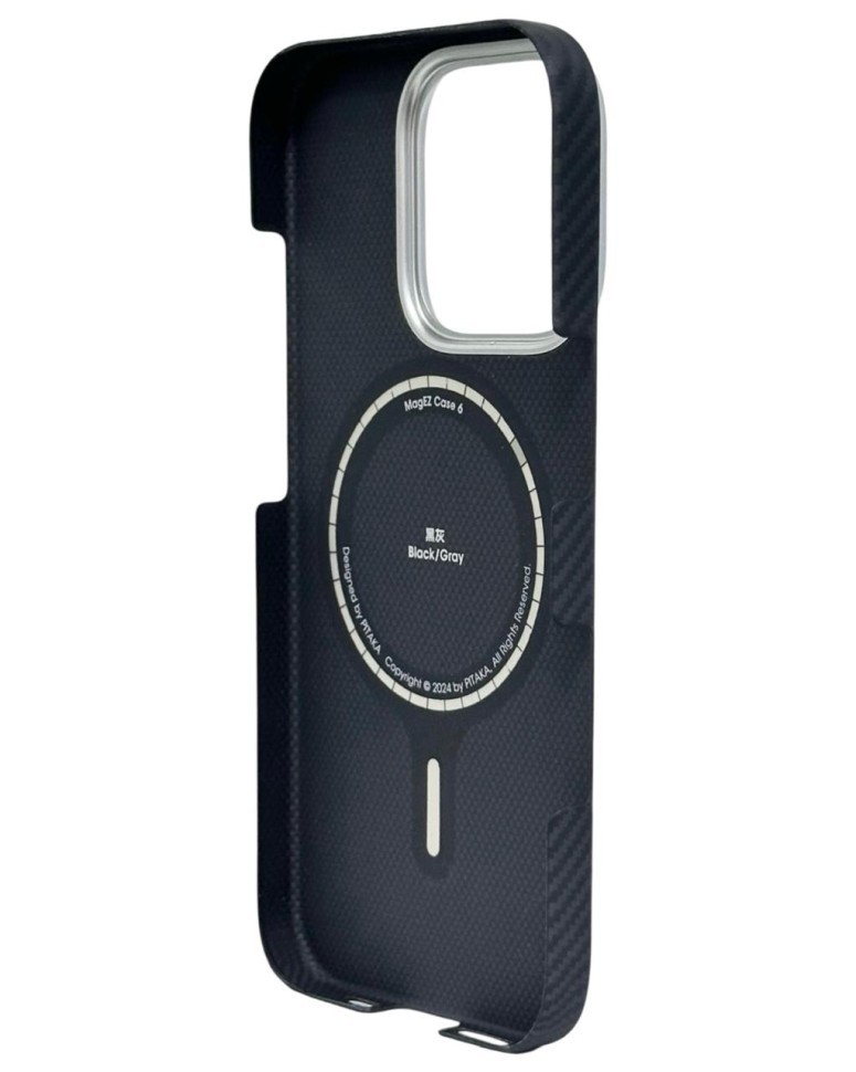 Накладка для i-Phone 16 Pro 6.3" Pitaka Ultra Slim Case&Grip 3 черно-серая