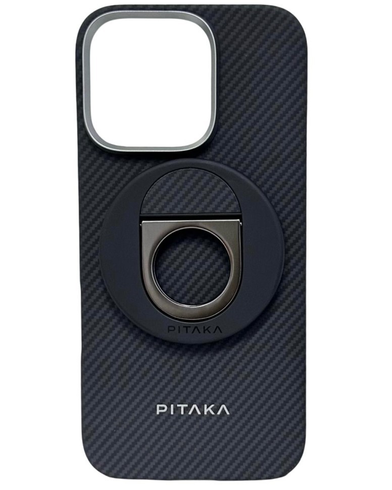 Накладка для i-Phone 16 Pro 6.3" Pitaka Ultra Slim Case&Grip 3 черно-серая